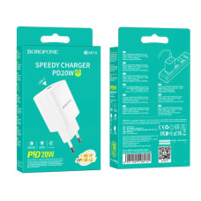 Зарядний пристрій BOROFONE 1xUSB-C PD20W BA81A white (6941991108181)