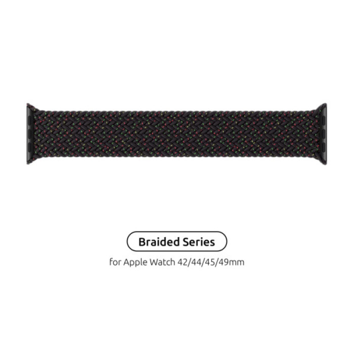 Ремінець до смарт-годинника Armorstandart Braided Solo Loop для Apple Watch 49/46/45/44/42 (Series 1-3) Black Unity Size 6 (148 mm) (ARM64907)