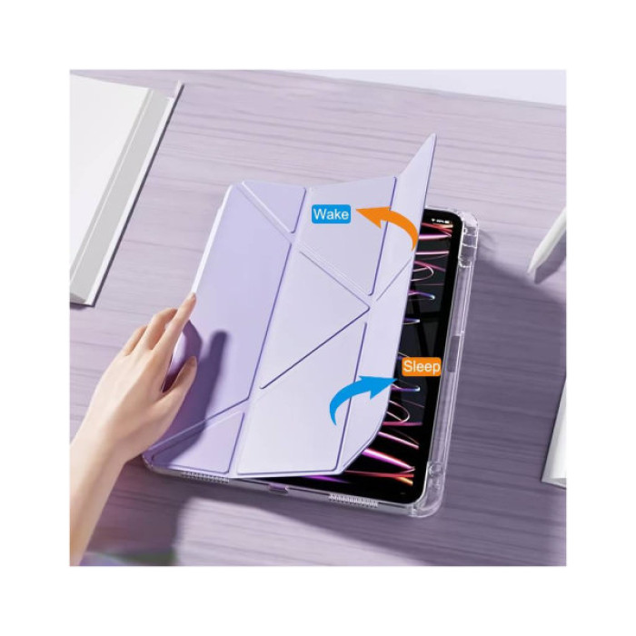 Чохол до планшета BeCover Ultra Slim Origami Transparent Apple iPad Mini 6 2021 Purple (712933)