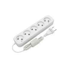 Мережевий подовжувач Electrum C-ES-1817 5.0m 5 роз, white (C-ES-1817)