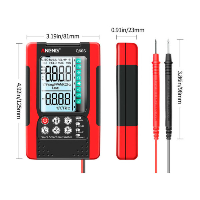 Цифровий мультиметр ANENG AN-Q60S, V, A, R, C, T, F (AN-Q60S)