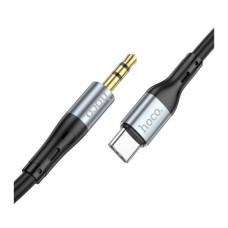 Кабель мультимедійний USB-C to 3.5mm M 1.0m silicone black HOCO (6931474769497)