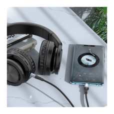 Кабель мультимедійний USB-C to 3.5mm M 1.0m silicone black HOCO (6931474769497)