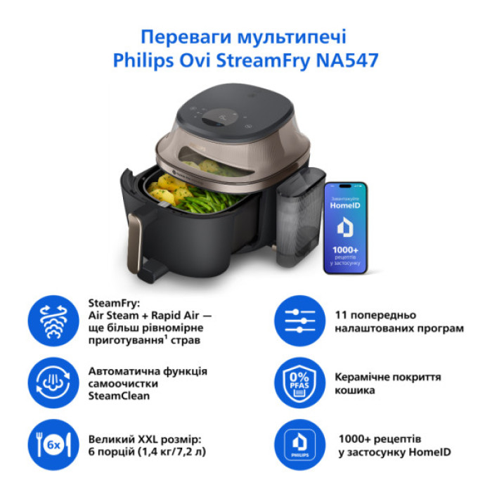 Мультипіч Philips Series 5000 OVI SteamFry (NA547/07)