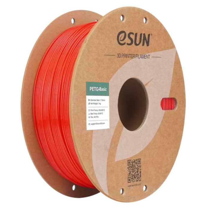 Пластик для 3D-принтера eSUN PETG BASIC 1,75mm 1kg RED (PETG-BASIC175R1P1)