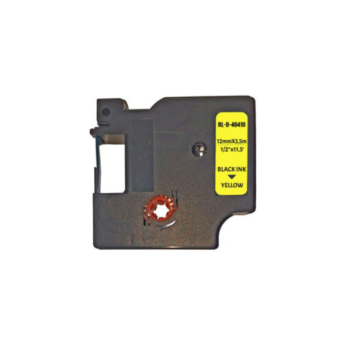 Стрічка для принтера етикеток UKRMARK RL-D-Ny-46410-BK/YE нейлонова стрічка. для DYMO серії D1, 12 (900288)