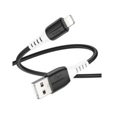 Дата кабель USB 2.0 AM to Lightning 1.0m 2.4A silicone X82 black HOCO (6931474768537)