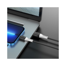 Дата кабель USB 2.0 AM to Lightning 1.0m 2.4A silicone X82 black HOCO (6931474768537)