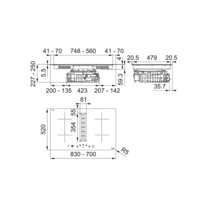 Варочна поверхня Franke Smart 2Gether FSM 7072 4RC R HI (340.0731.893)