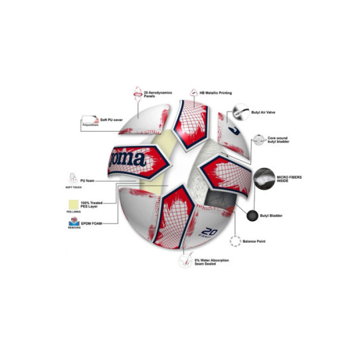 М'яч футзальний Joma Surtido Уні 4 (400856.206) Біло-червоний (8445456472834)