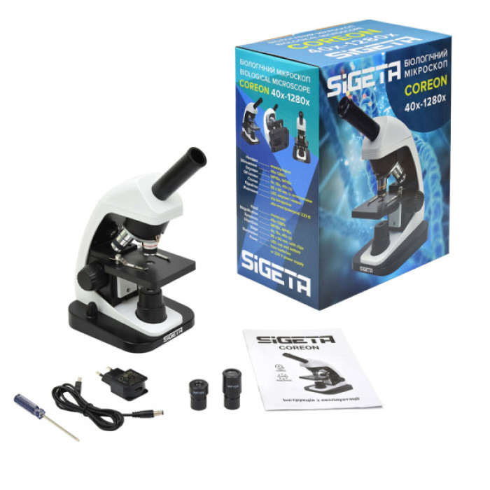 Мікроскоп Sigeta COREON 40x-1280x LED Mono (65267)