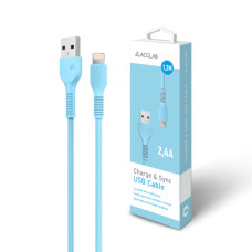Дата кабель USB 2.0 AM to Lightning 1.2m Blue ACCLAB (1283126518188)