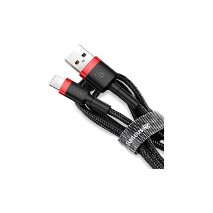 Дата кабель USB 2.0 AM to Lightning 2.0m 1.5A red-black Baseus (CALKLF-C19)