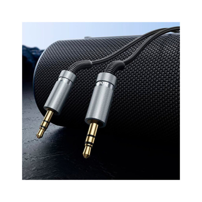 Кабель мультимедійний 3.5mm M to 3.5mm M 3.0m Black HOCO (6942007631235)