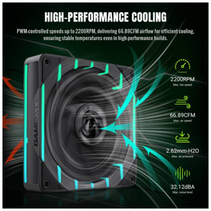 Кулер до корпусу Gamemax Tornado T12 ARGB
