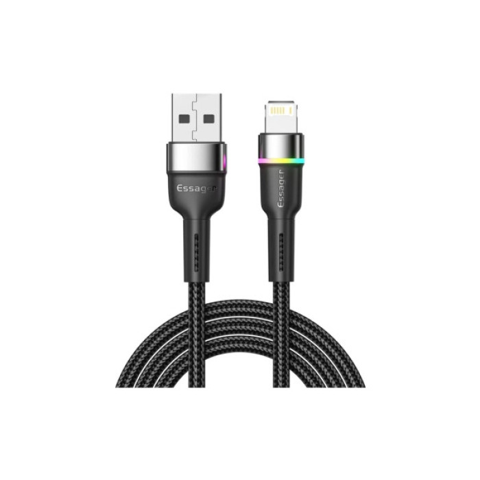 Дата кабель USB 2.0 AM to Lightning 1.0m 2.4A black Essager (EXCL-XCD01)