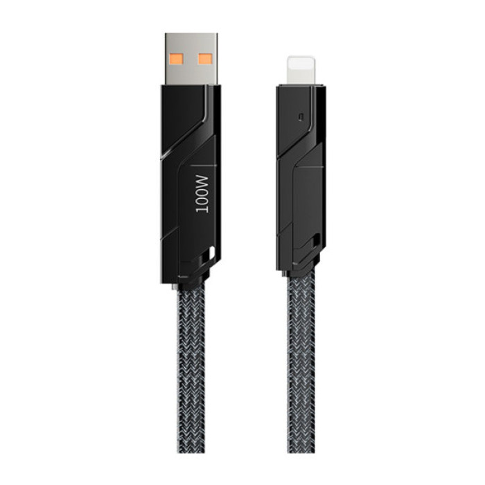 Дата кабель USB-C to USB-C + Lightning + USB-A 1.5m Black Proda (PD-B96th-BK)