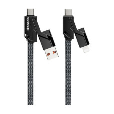 Дата кабель USB-C to USB-C + Lightning + USB-A 1.5m Black Proda (PD-B96th-BK)