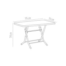 Стіл садовий Irak Plastik складаний 70х115 см білий (4598)