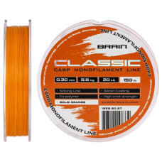 Волосінь Brain Classic Carp Line (solid orange) 150m 0.30mm 20lb 8.8kg (1858.80.87)