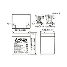 Батарея до ДБЖ Long 12В 5Ач (WPS5-12) (WPS5-12)