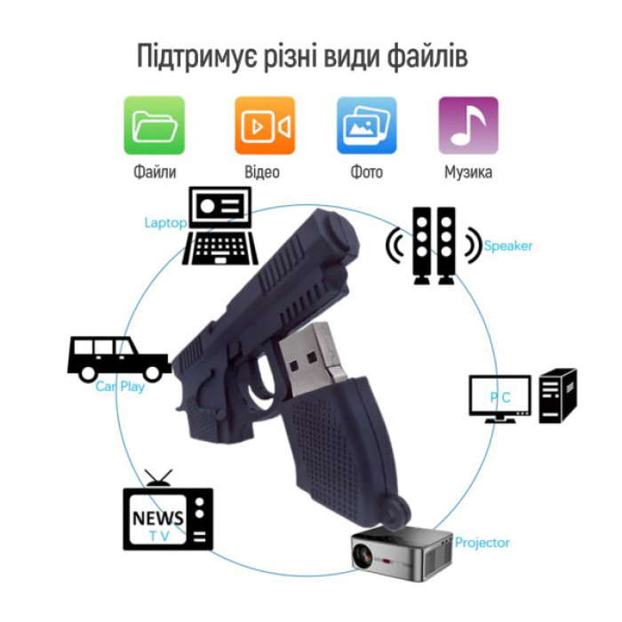 USB флеш накопичувач ColorWay Pistol 32 GB 3.0 Black (CW-USBPL32)