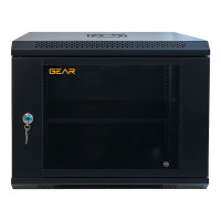 Шафа настінна GEAR 9U 19" 600x450x500 мм, + полка 19", black (GWMSN-9U-600-450)