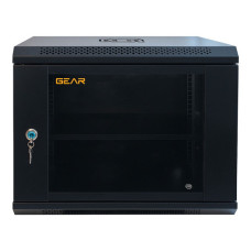 Шафа настінна GEAR 9U 19" 600x450x500 мм, + полка 19", black (GWMSN-9U-600-450)