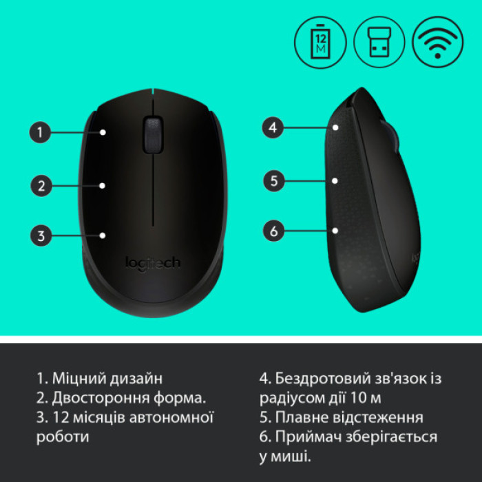 Мишка Logitech M170 Grey (910-004642)