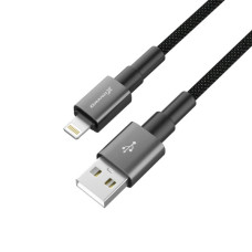 Дата кабель USB 2.0 AM to Lightning 1.0m 2.4A black Grand-X (PL-08B)