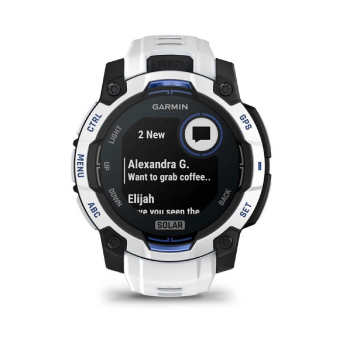 Смарт-годинник Garmin Instinct 3, 45mm, Solar, Whitestone with Whitestone Band, GPS смарт-годинник (010-02934-03)