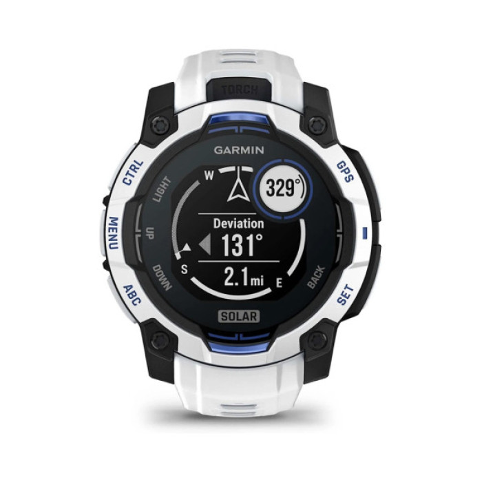 Смарт-годинник Garmin Instinct 3, 45mm, Solar, Whitestone with Whitestone Band, GPS смарт-годинник (010-02934-03)