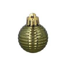 Ялинкова іграшка Chomik пластикові кульки компл. 24 шт, 3см, оливкові (5900779877153_2)