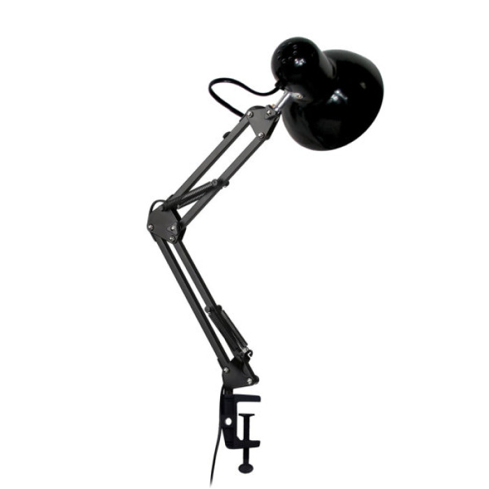 Настільна лампа Євросвітло Ridy-027 E27 зі струбциною чорна