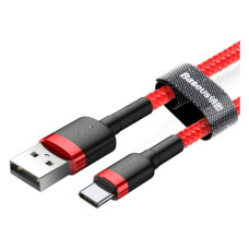 Дата кабель USB 2.0 AM to USB-C 3.0m 2A red Baseus (CATKLF-U09)
