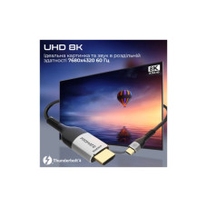 Кабель мультимедійний USB-C to HDMI M 1.8m grey Promate (mediacord-8k.grey)