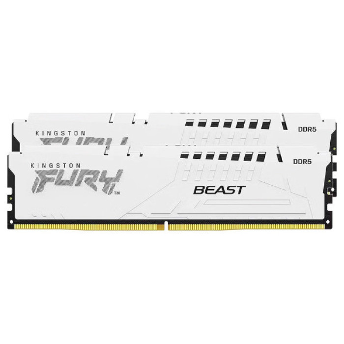 Модуль пам'яті для комп'ютера DDR5 64GB (2x32GB) 5600 MHz FURY Beast White Kingston Fury (ex.HyperX) (KF556C40BWK2-64)