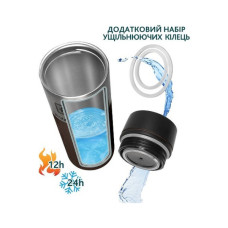 Термокружка Tavialo + 2 ущільнювальних кільця 420 мл Коричневий (190420112)