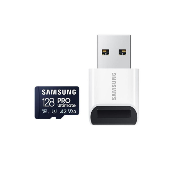 Карта пам'яті Samsung 128GB microSDXC class 10 UHS-I U3 V30 A2 Pro Ultimate (MB-MY128SB/WW)