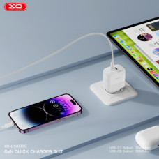 Зарядний пристрій XO L140 35W 2xUSB-C PD White (L140_White)