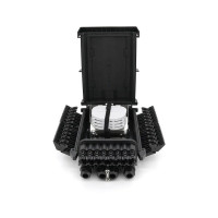 Муфта оптична Merlion 4 вводи, до 4-х касет, до 96 зварок в два слої, матеріал ABS (ML-OP-F203)