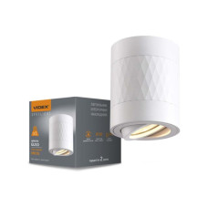 Світильник точковий Videx під лампу GU10 SPF04A накладний білий + біла призма (VL-SPF04A-WPW)