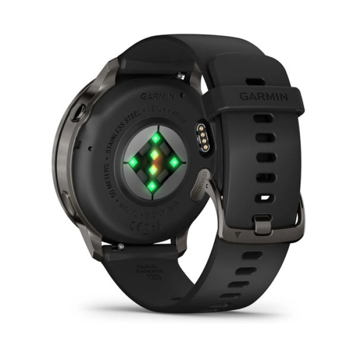 Смарт-годинник Garmin Venu 4 (45mm), Black w/ Slate + Black, GPS смарт-годинник (010-03014-00)