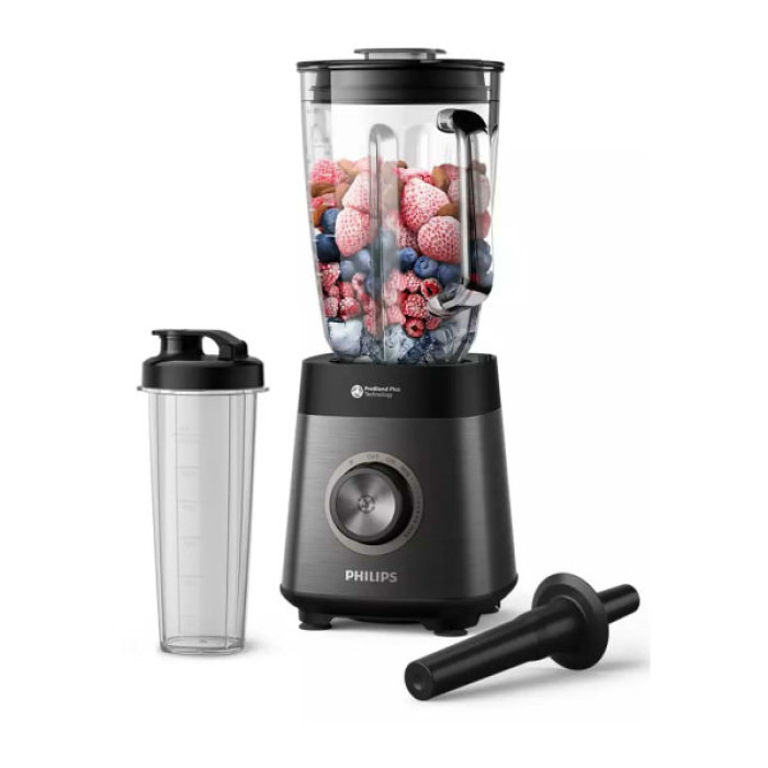 Блендер Philips стаціонарний Series 5000, 1200Вт, чаша-2000мл, скло, склянка в ко (HR3041/00)