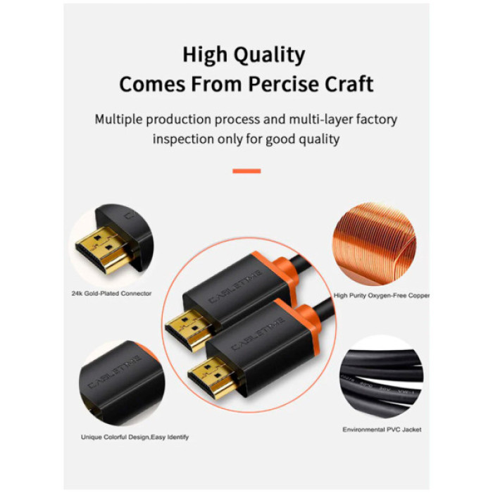 Кабель мультимедійний HDMI M to HDMI M 1.0m V2.0 4K60Hz Cabletime (CA915293)