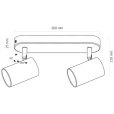 Світильник точковий Videx під лампу 2xGU10 накладний поворотний (VL-SPF05B-BPB)