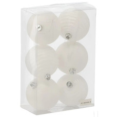 Ялинкова іграшка Chomik пластикові кулькикомпл. 6 шт, 8см, молочні (5900779877290)