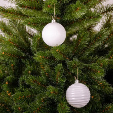 Ялинкова іграшка Chomik пластикові кулькикомпл. 6 шт, 8см, молочні (5900779877290)