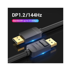 Кабель мультимедійний DisplayPort M to DisplayPort M 1.5m 4K60Hz black Vention (HACBG)