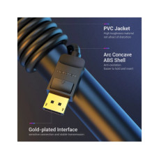 Кабель мультимедійний DisplayPort M to DisplayPort M 1.5m 4K60Hz black Vention (HACBG)